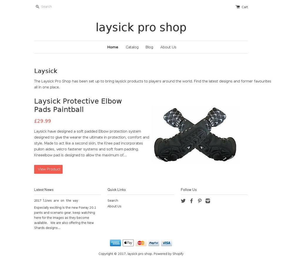 laysickproshop.com shopify website screenshot