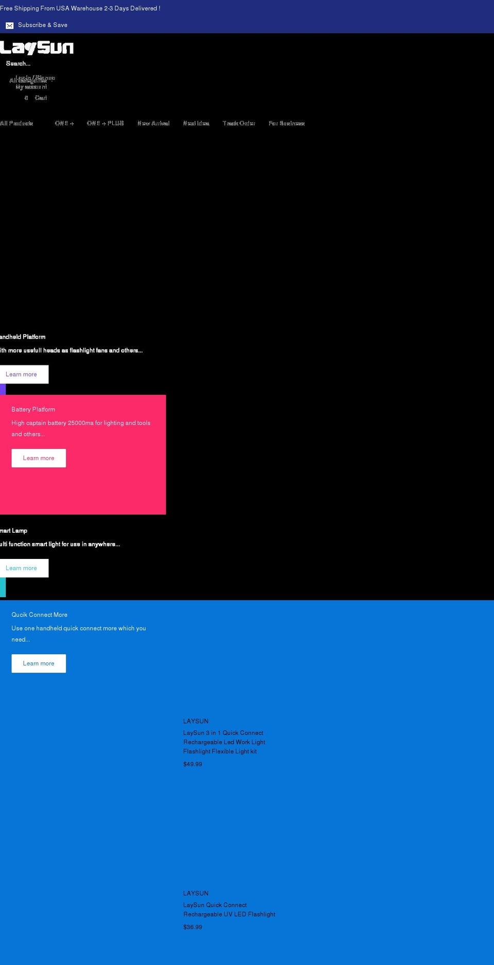 laysun.com shopify website screenshot