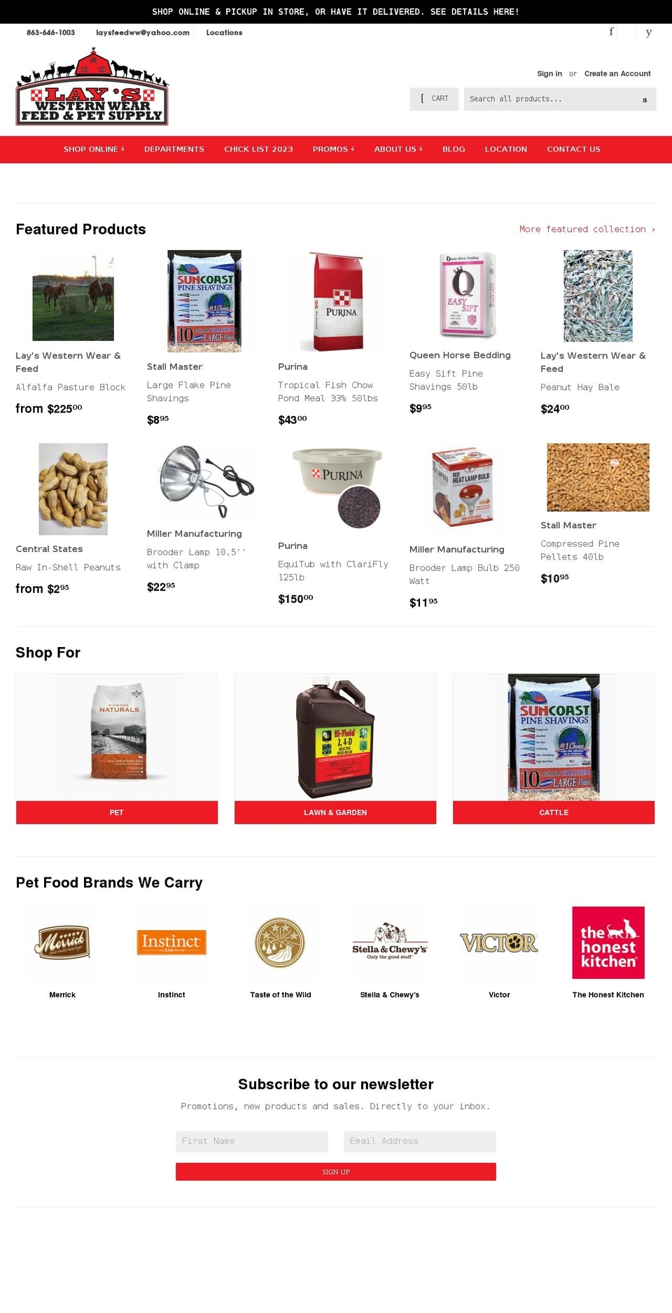 Nucleus Shopify theme site example layswesternwearandfeed.com