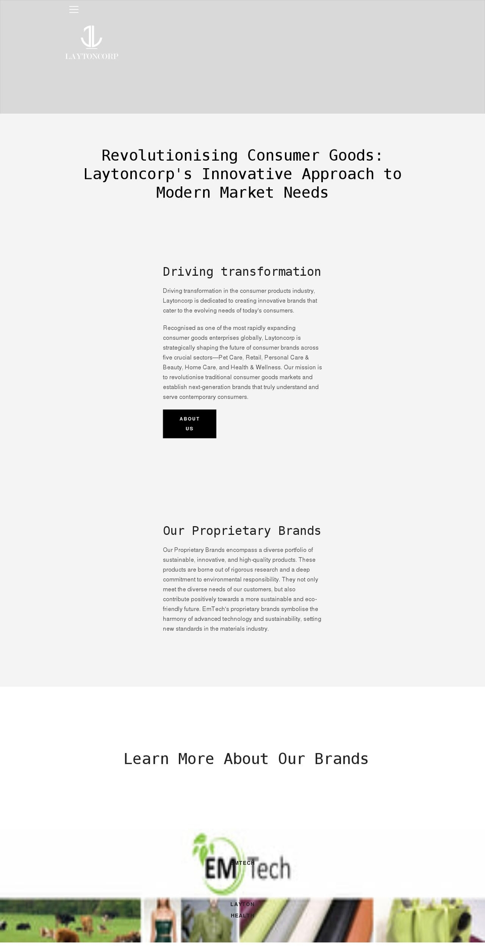 laytoncorp.com shopify website screenshot