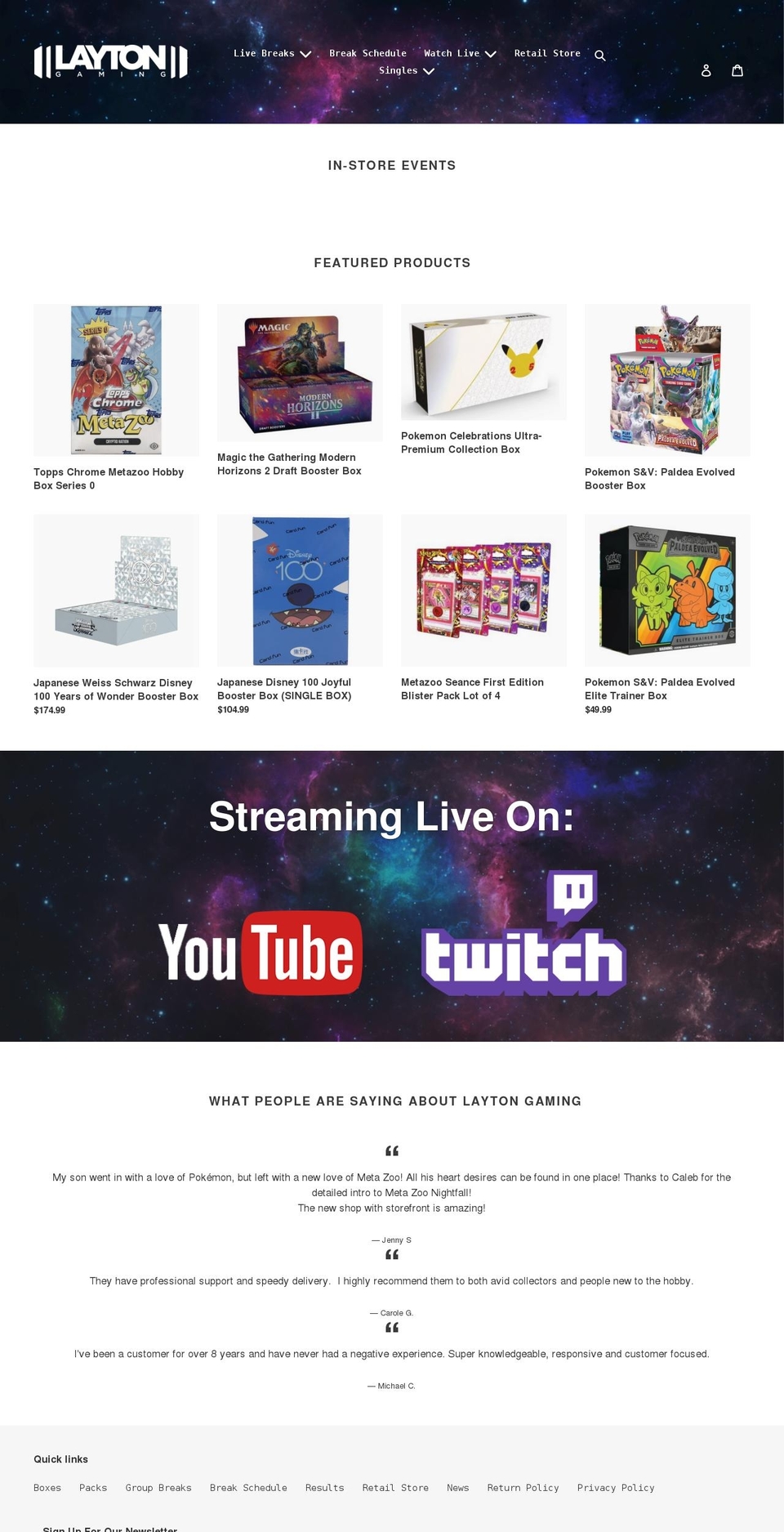 laytongaming.com shopify website screenshot