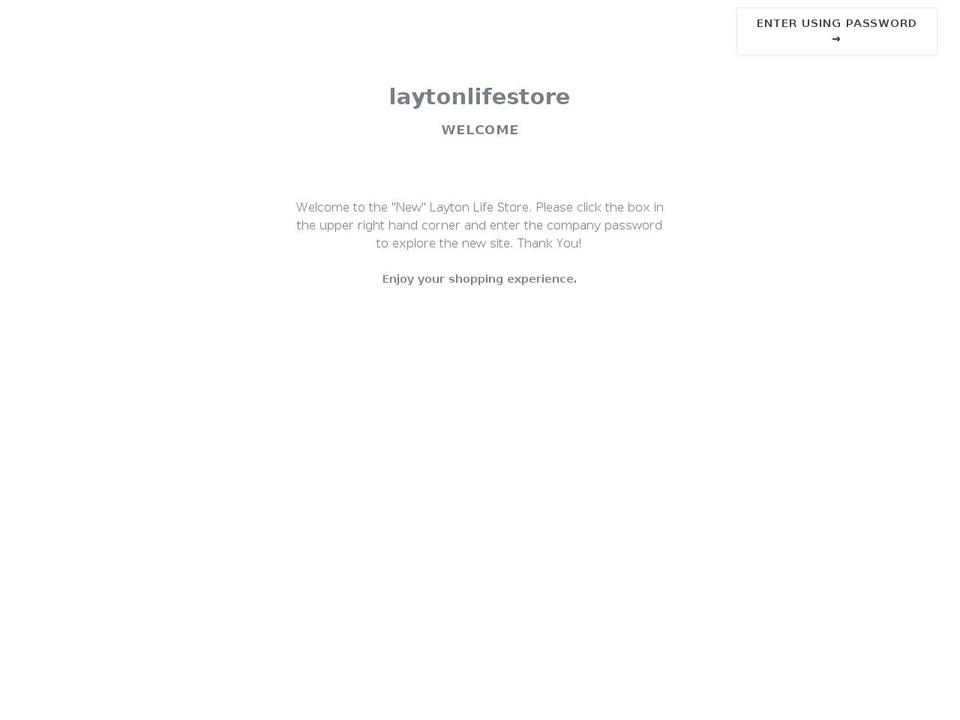 laytonlifestore.com — Shopify storefront screenshot