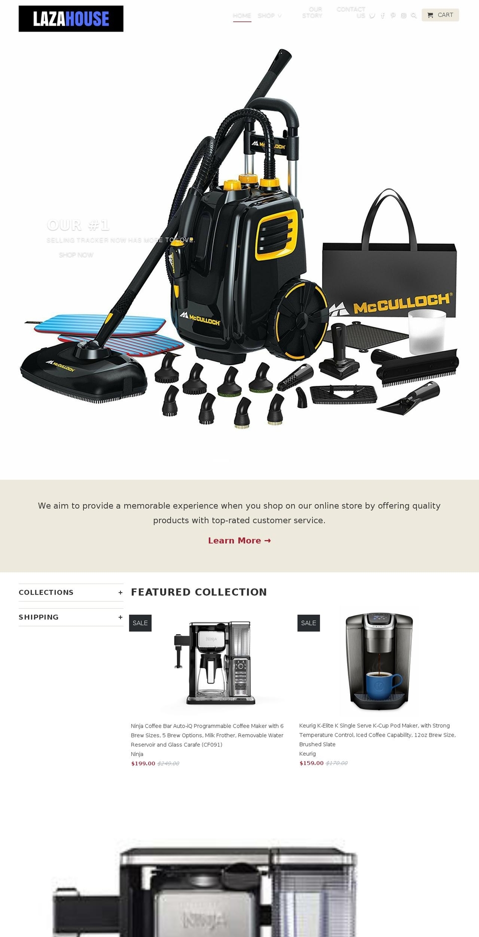 lazahouse.com shopify website screenshot