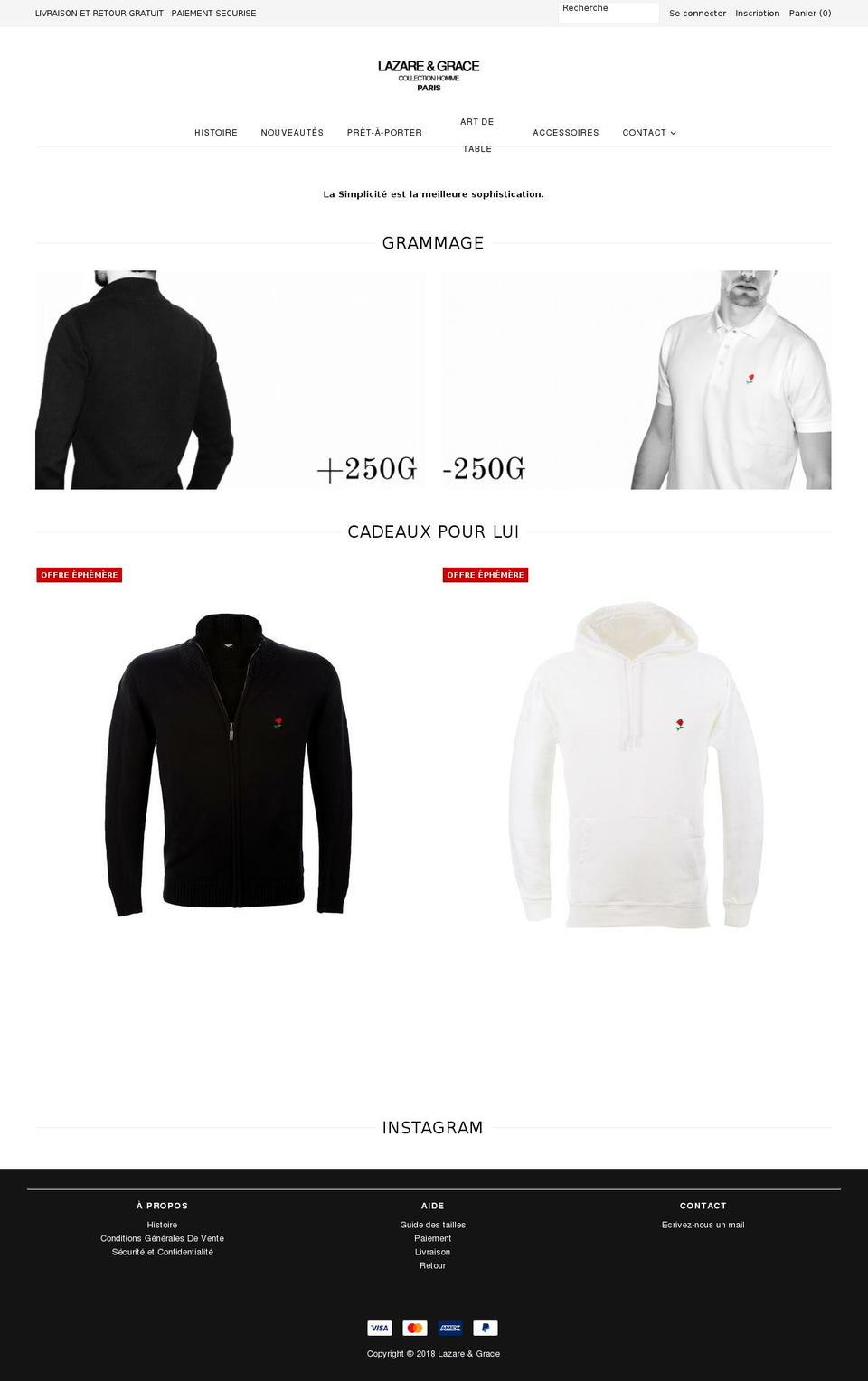 lazaregrace.com — Shopify storefront screenshot