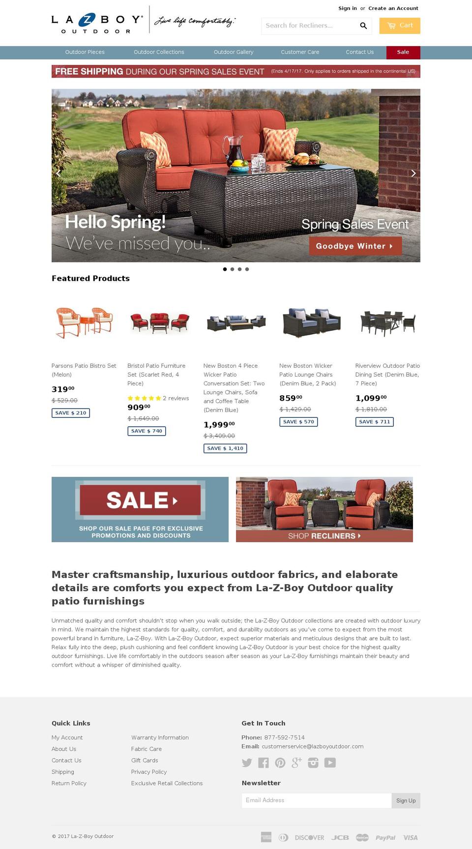 3\/20\/17-NewProductPageLayout Shopify theme site example lazboyoutdoor.com
