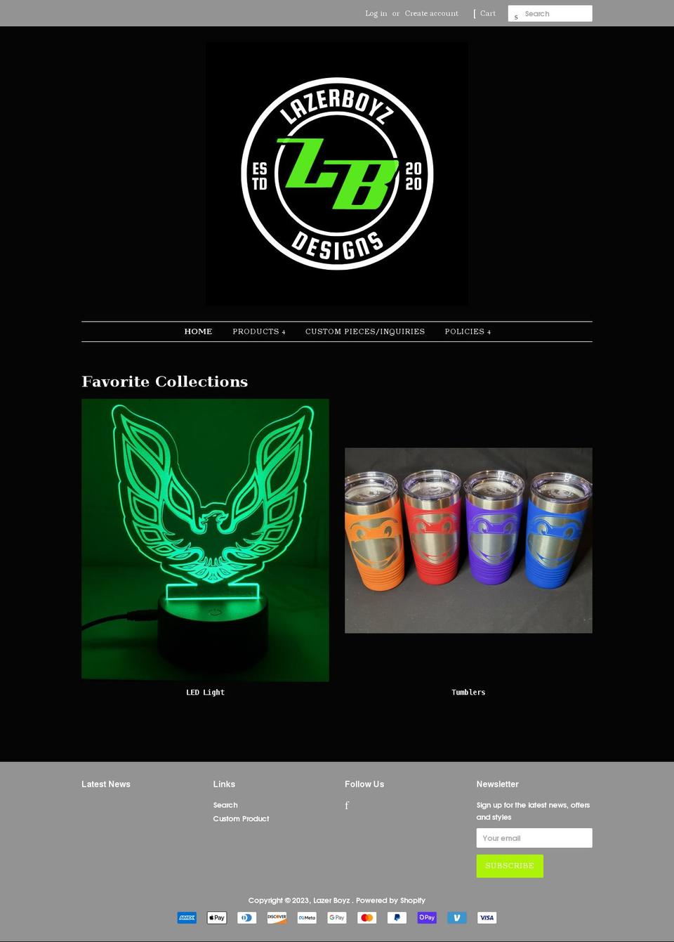 lazerboyz.com shopify website screenshot