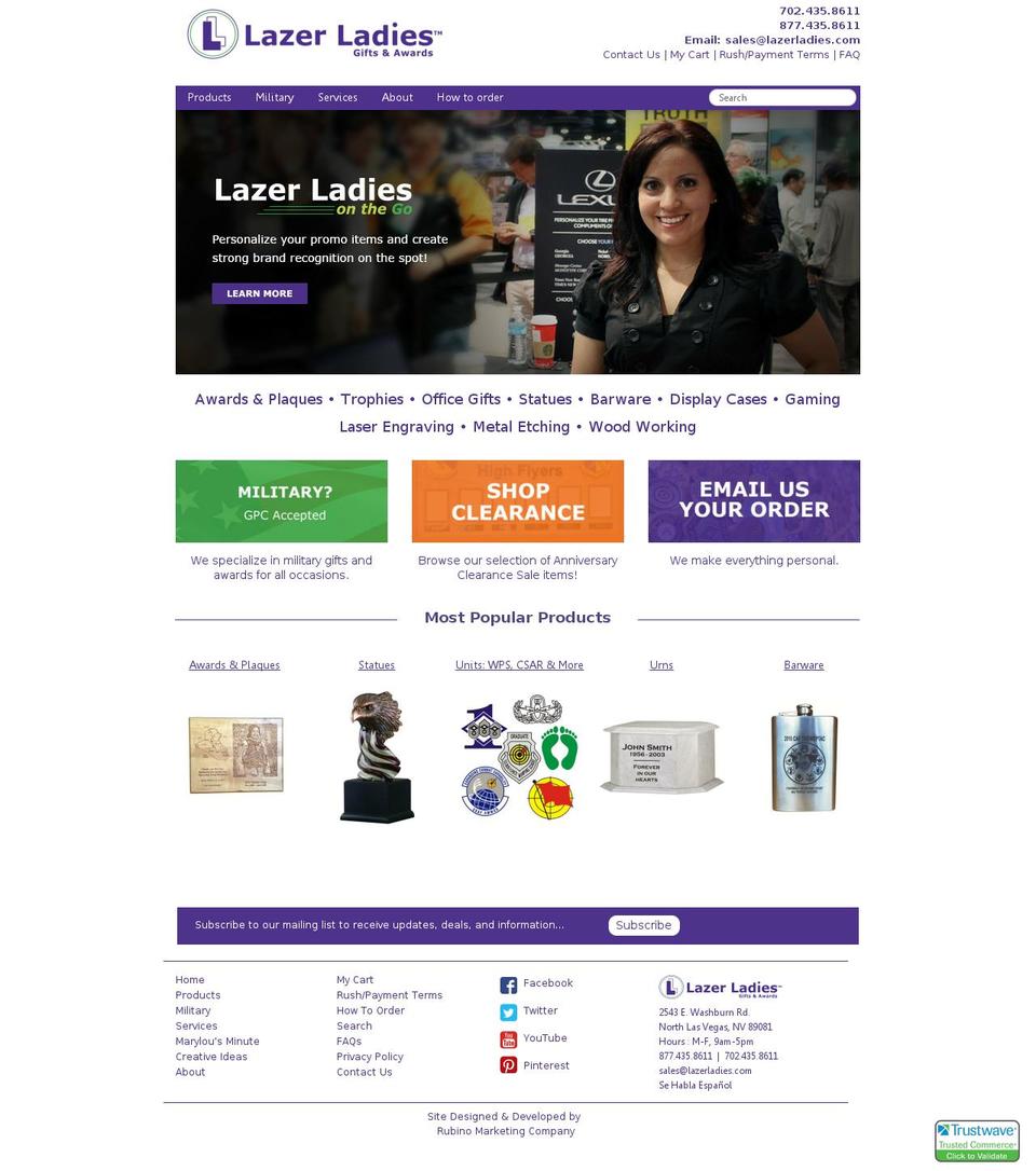 lazerladies.com shopify website screenshot