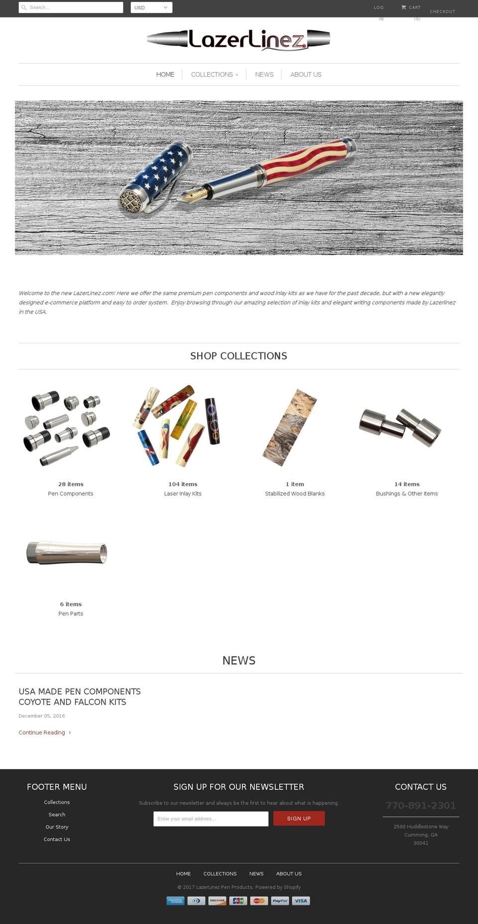 lazerlinez.com shopify website screenshot