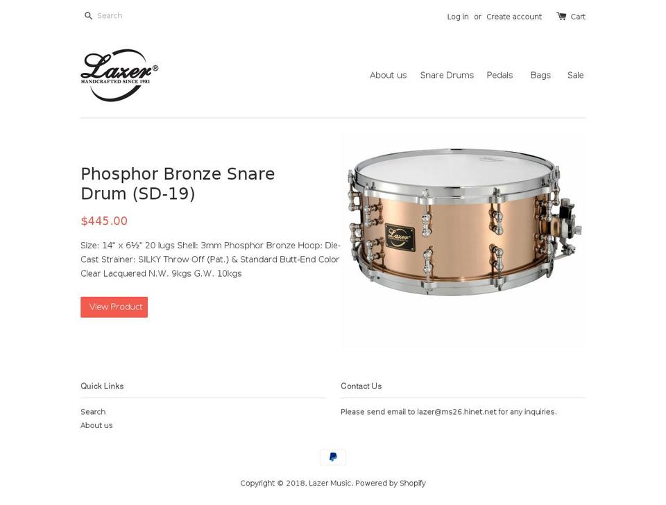 lazermusicstore.com shopify website screenshot