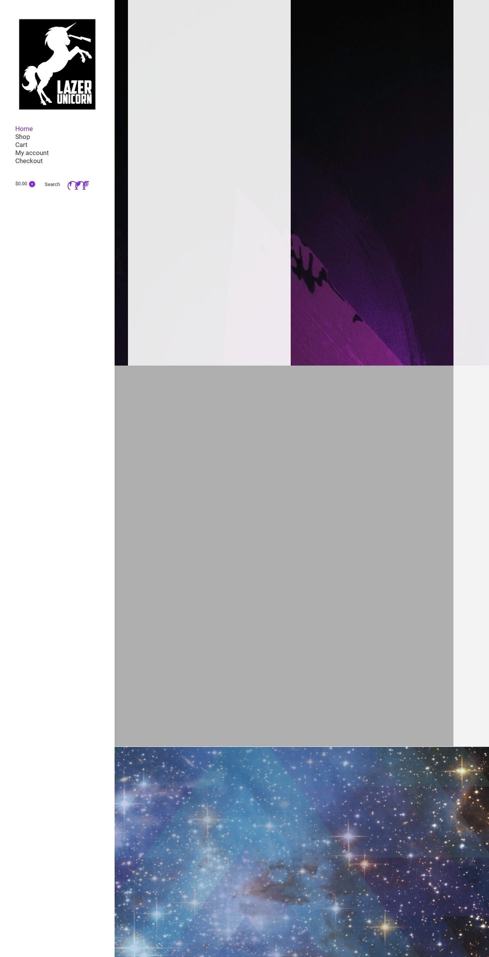 lazerunicorn.com — Shopify storefront screenshot