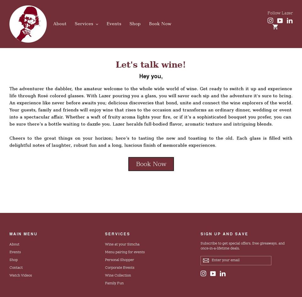 lazerwinemaster.com shopify website screenshot