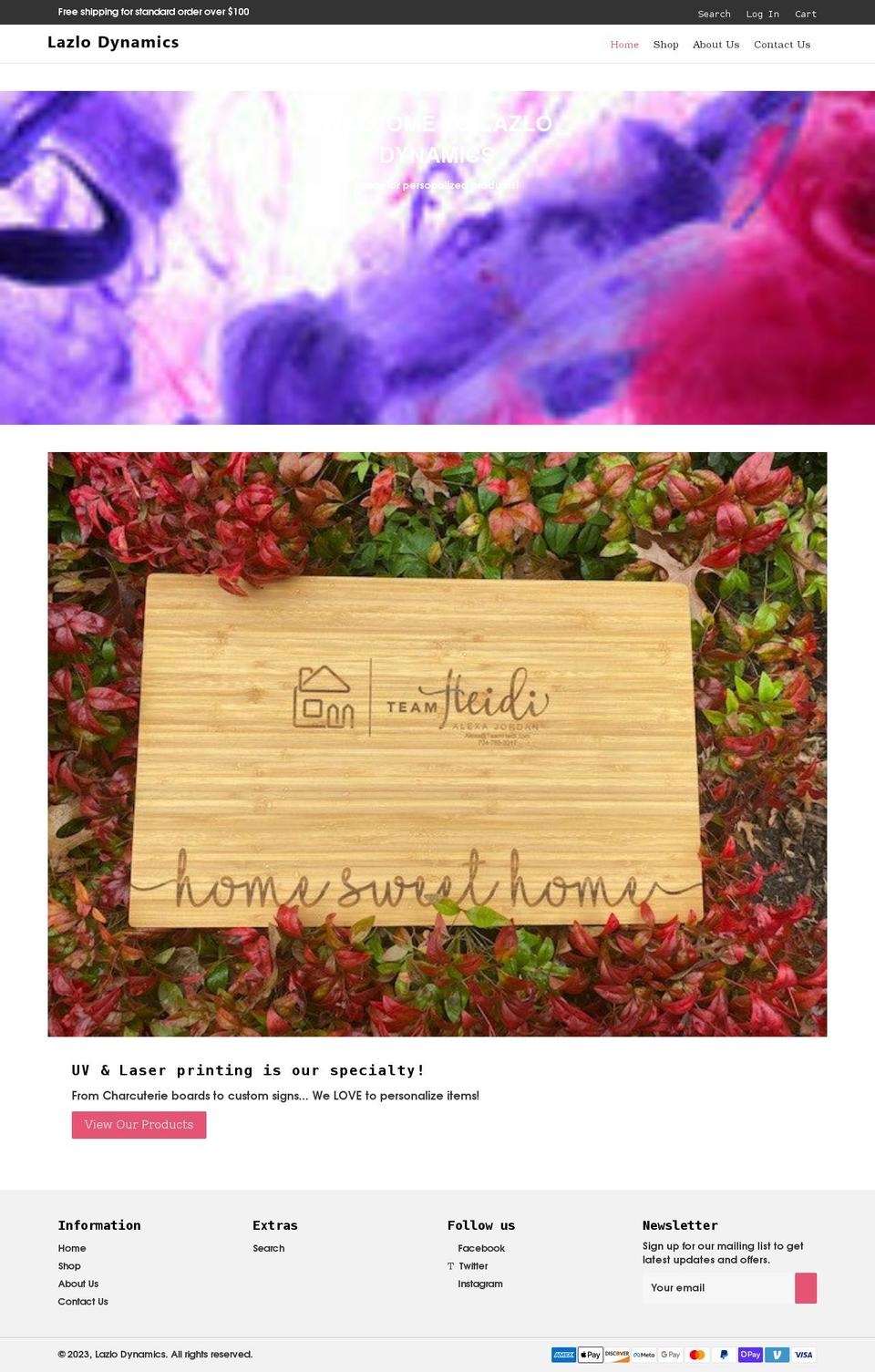 lazlodynamics.com shopify website screenshot