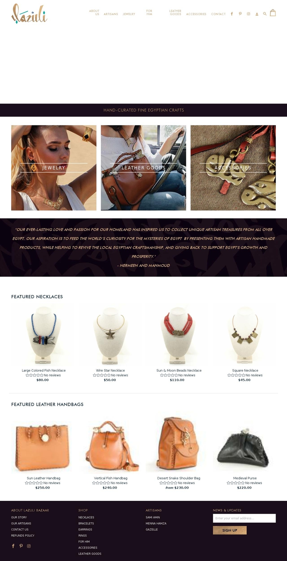 lazulibazaar.com shopify website screenshot