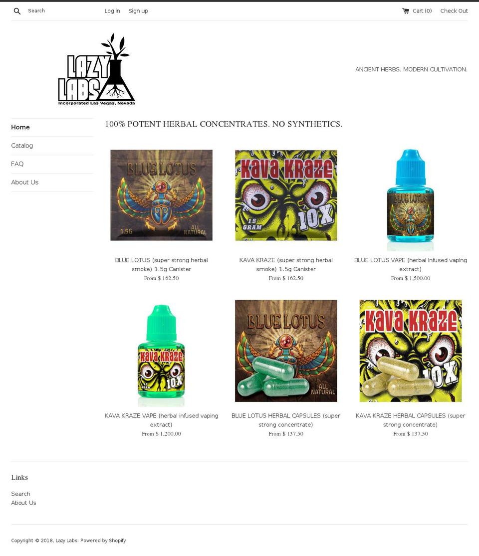 lazy-labs.com — Shopify storefront screenshot