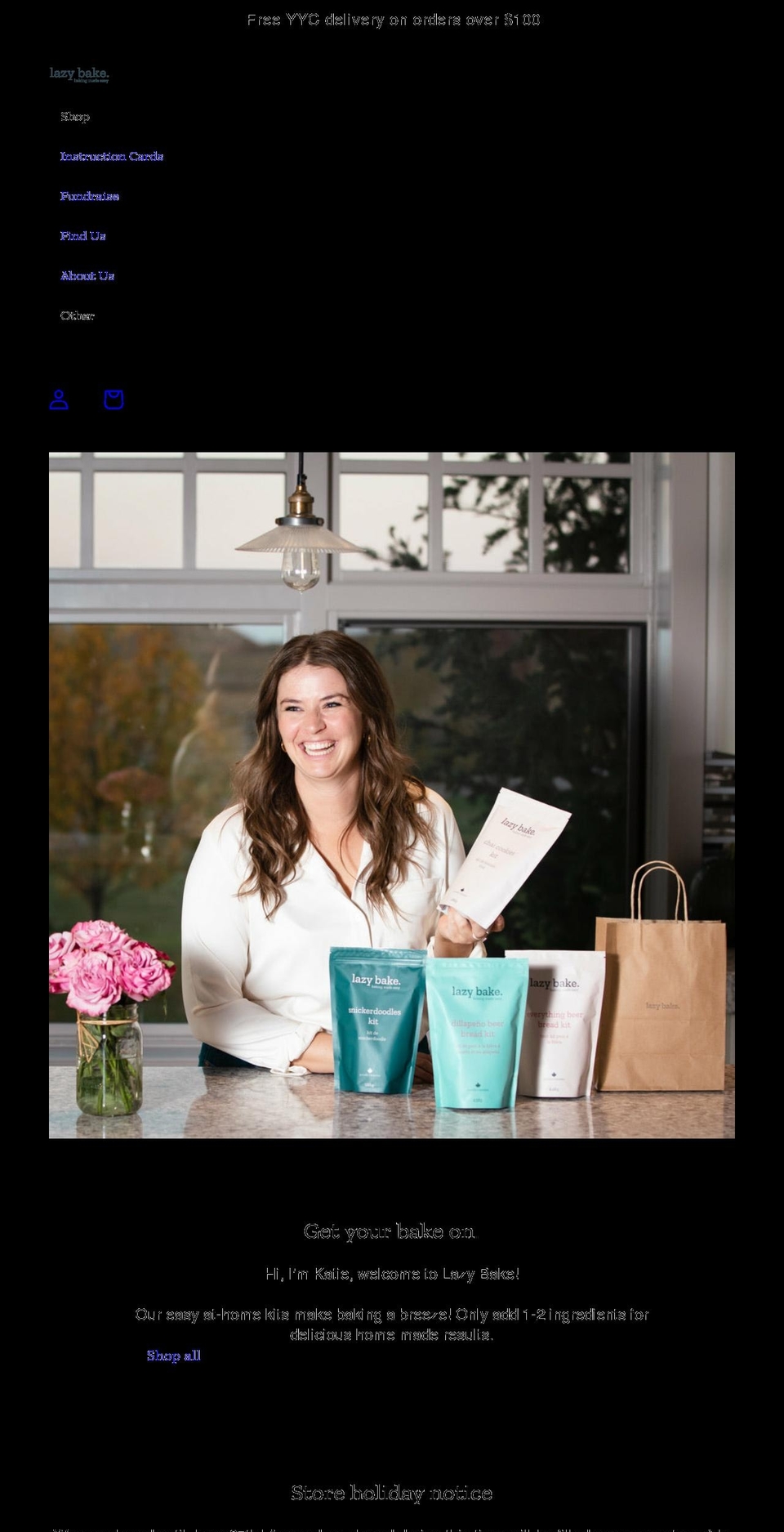 lazybake.com shopify website screenshot