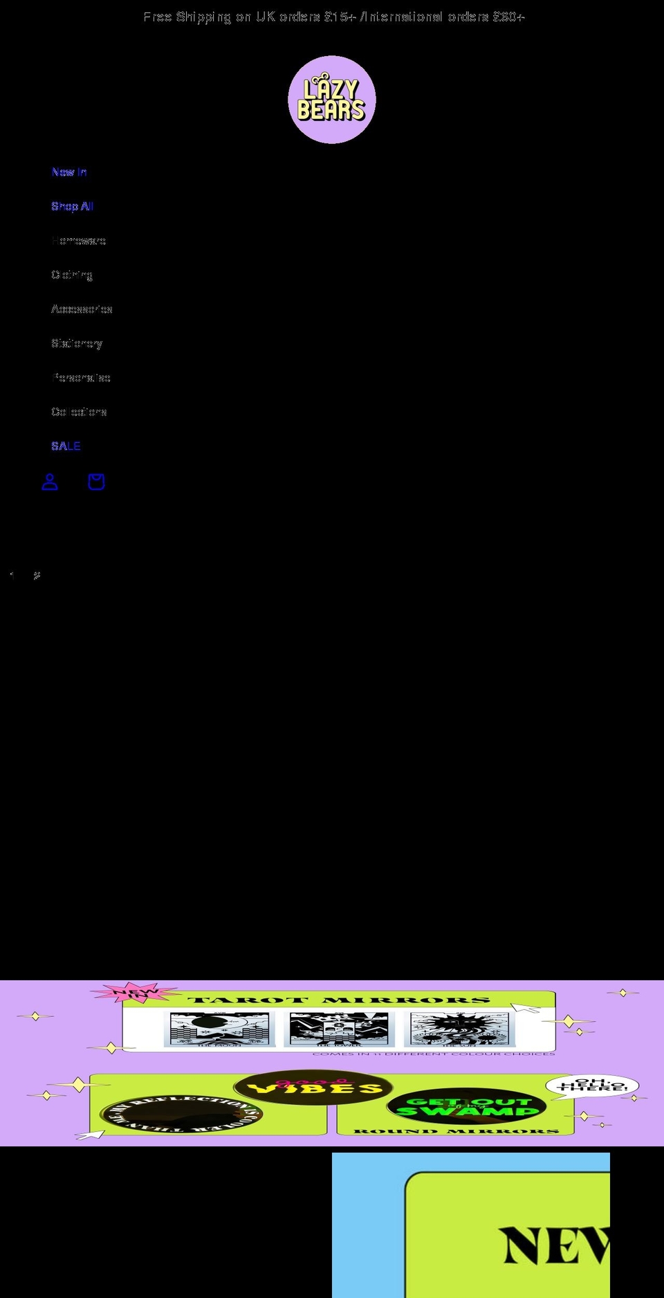 lazybears.co.uk shopify website screenshot