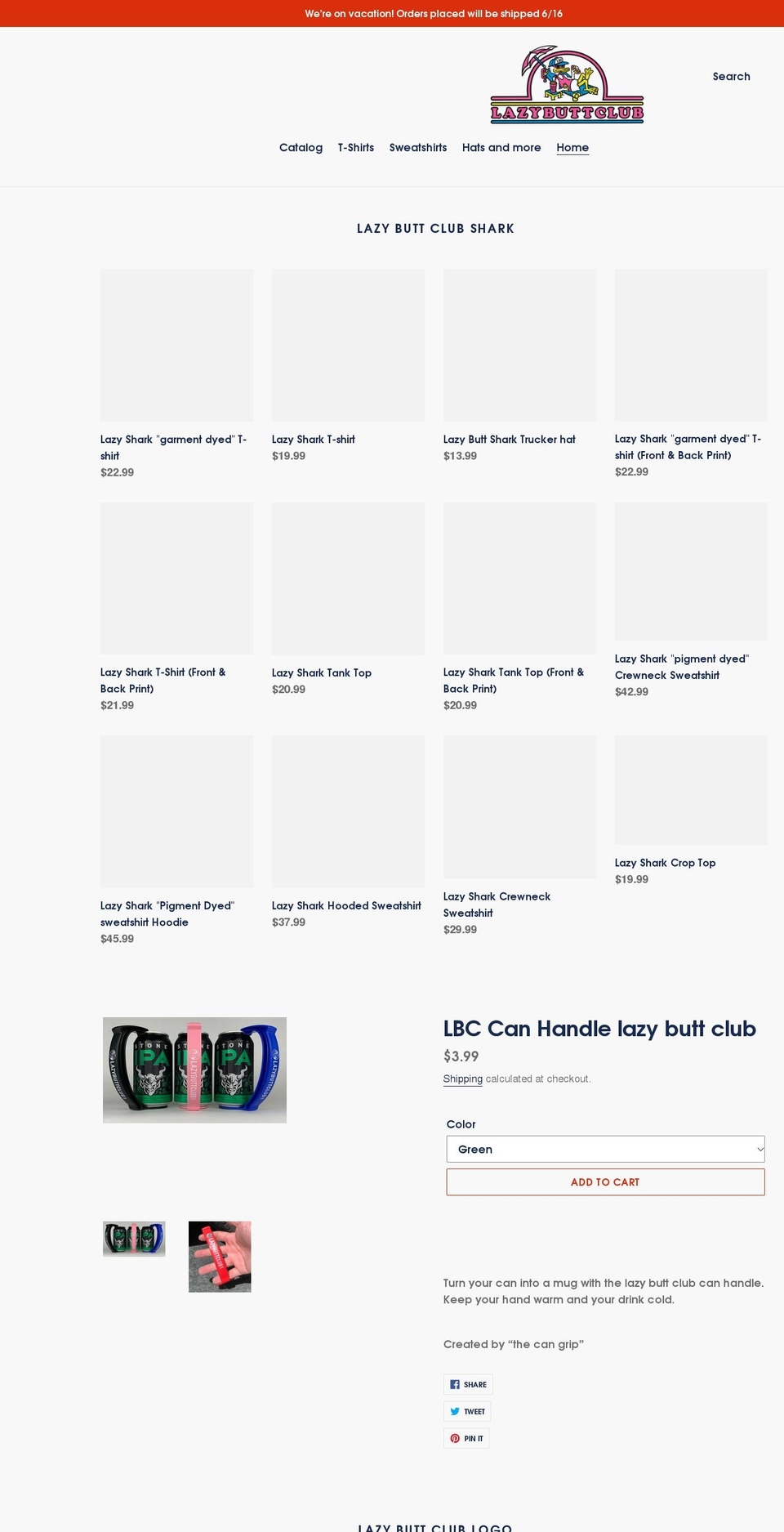 lazybuttclub.com shopify website screenshot