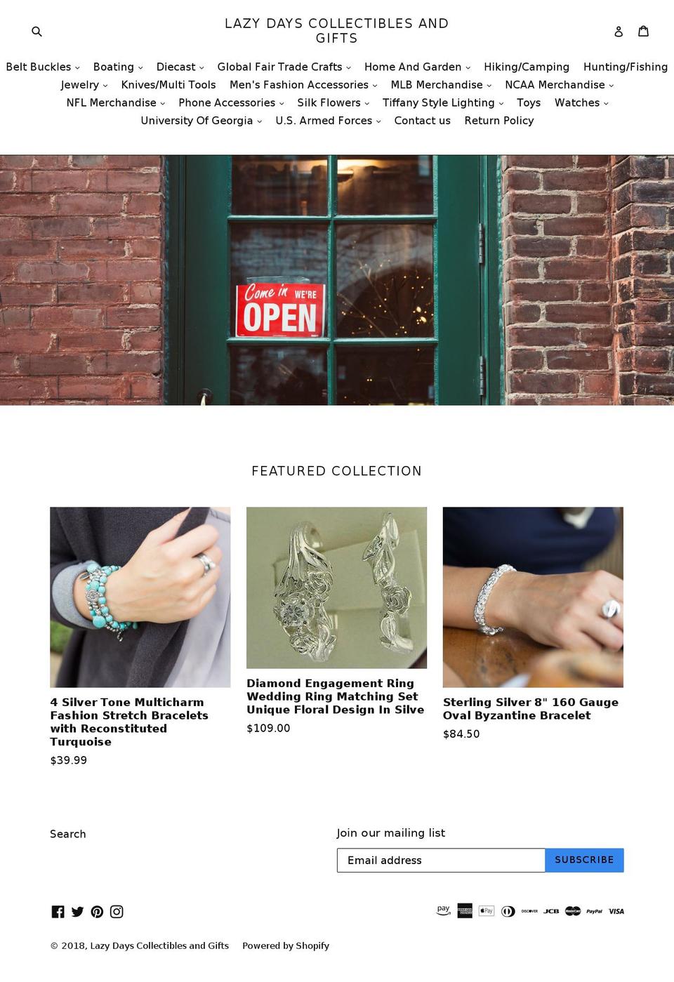 lazydayscollectibles.com — Shopify storefront screenshot