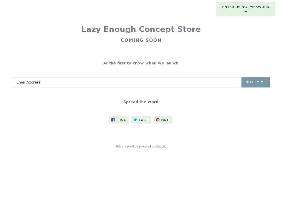 lazyenough.net shopify website screenshot
