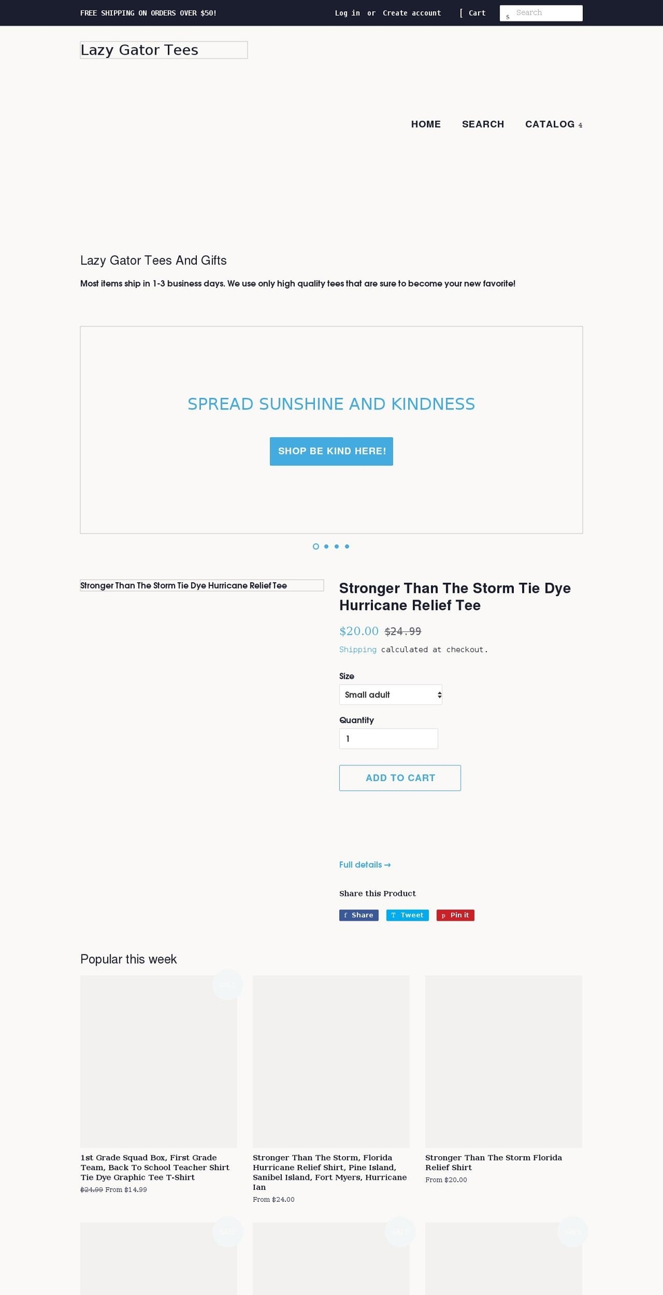 lazygatortees.com shopify website screenshot