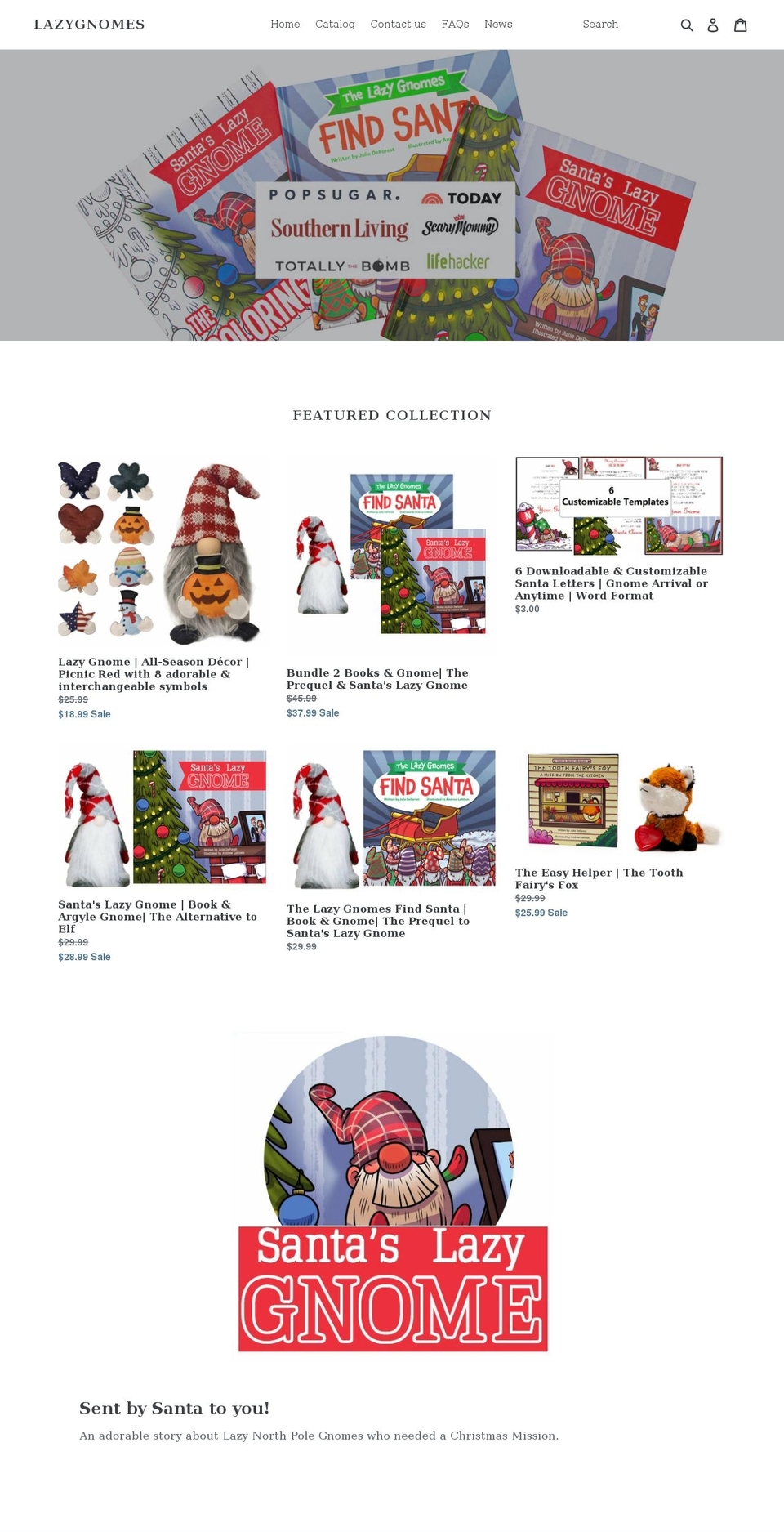 lazygnomes.com shopify website screenshot