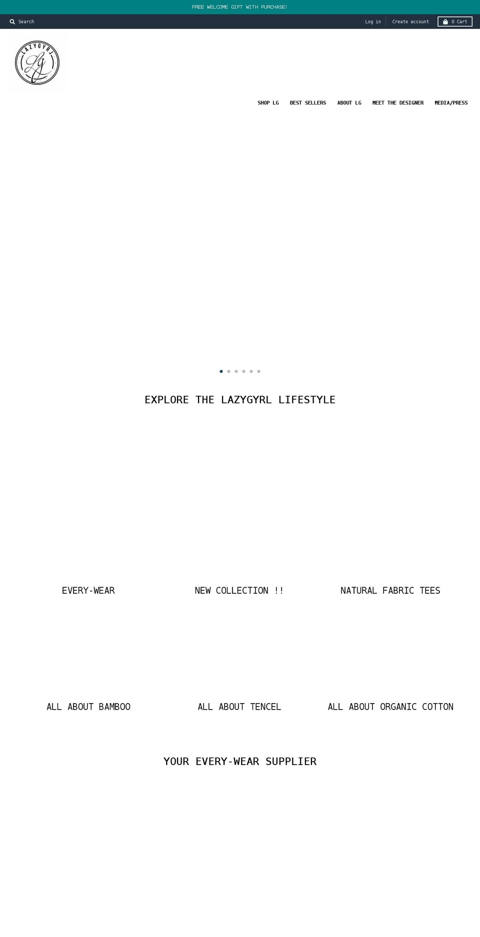 lazygyrl.com shopify website screenshot