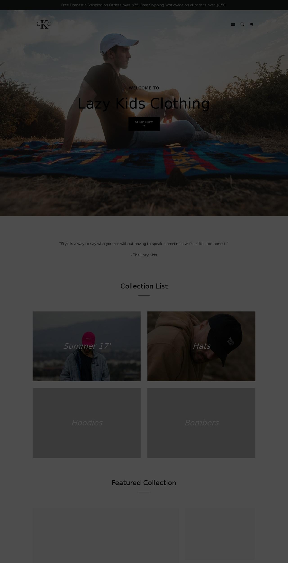 lazykidsclothing.com — Shopify storefront screenshot