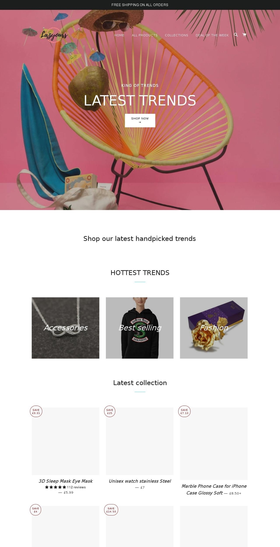 lazyours.com — Shopify storefront screenshot