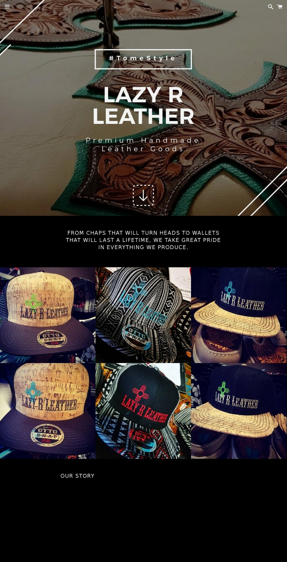 lazyrleather.com — Shopify storefront screenshot