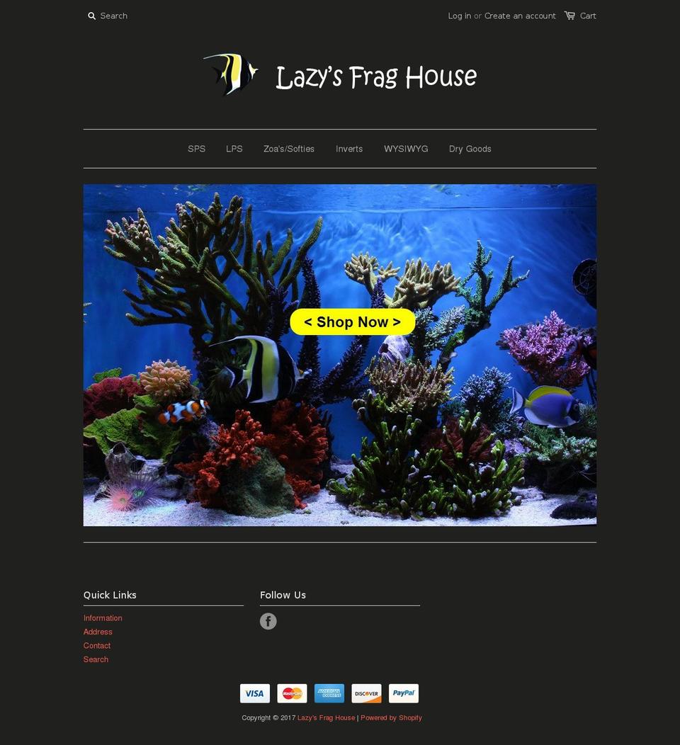 lazysfraghouse.com shopify website screenshot