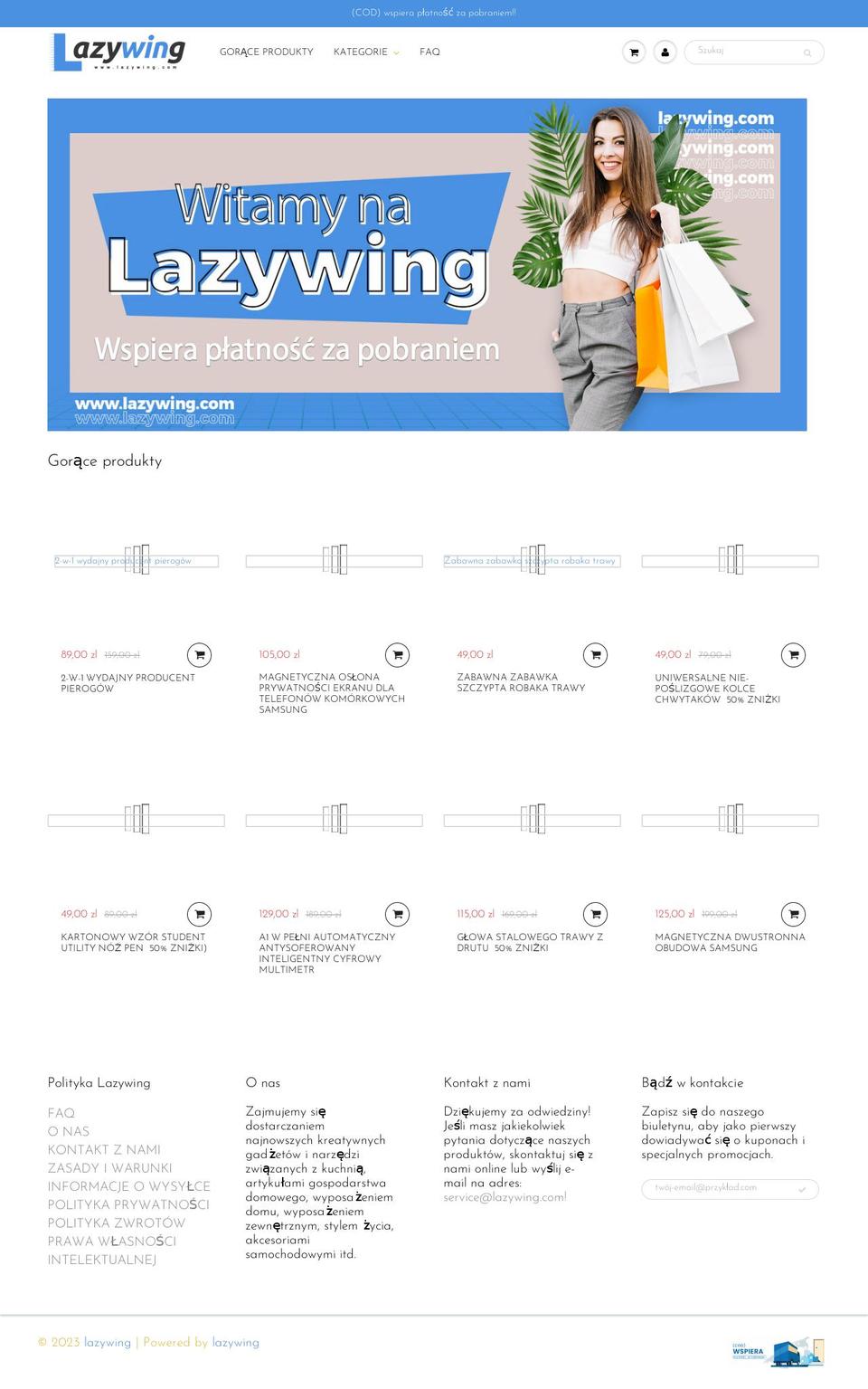 lazywing.com shopify website screenshot