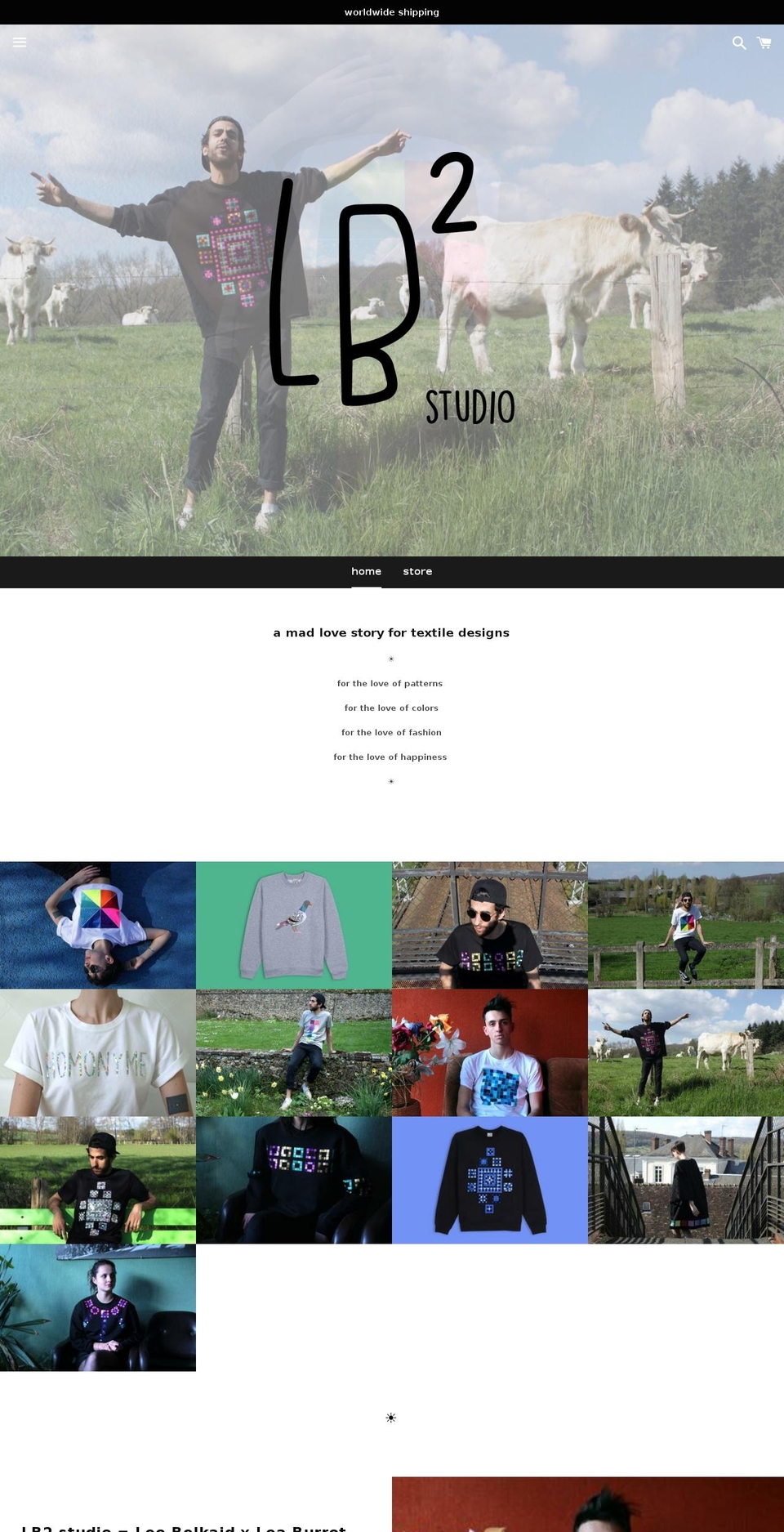 lb2studio.com shopify website screenshot