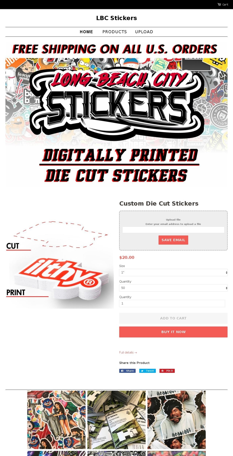 lbcstickers.com — Shopify storefront screenshot