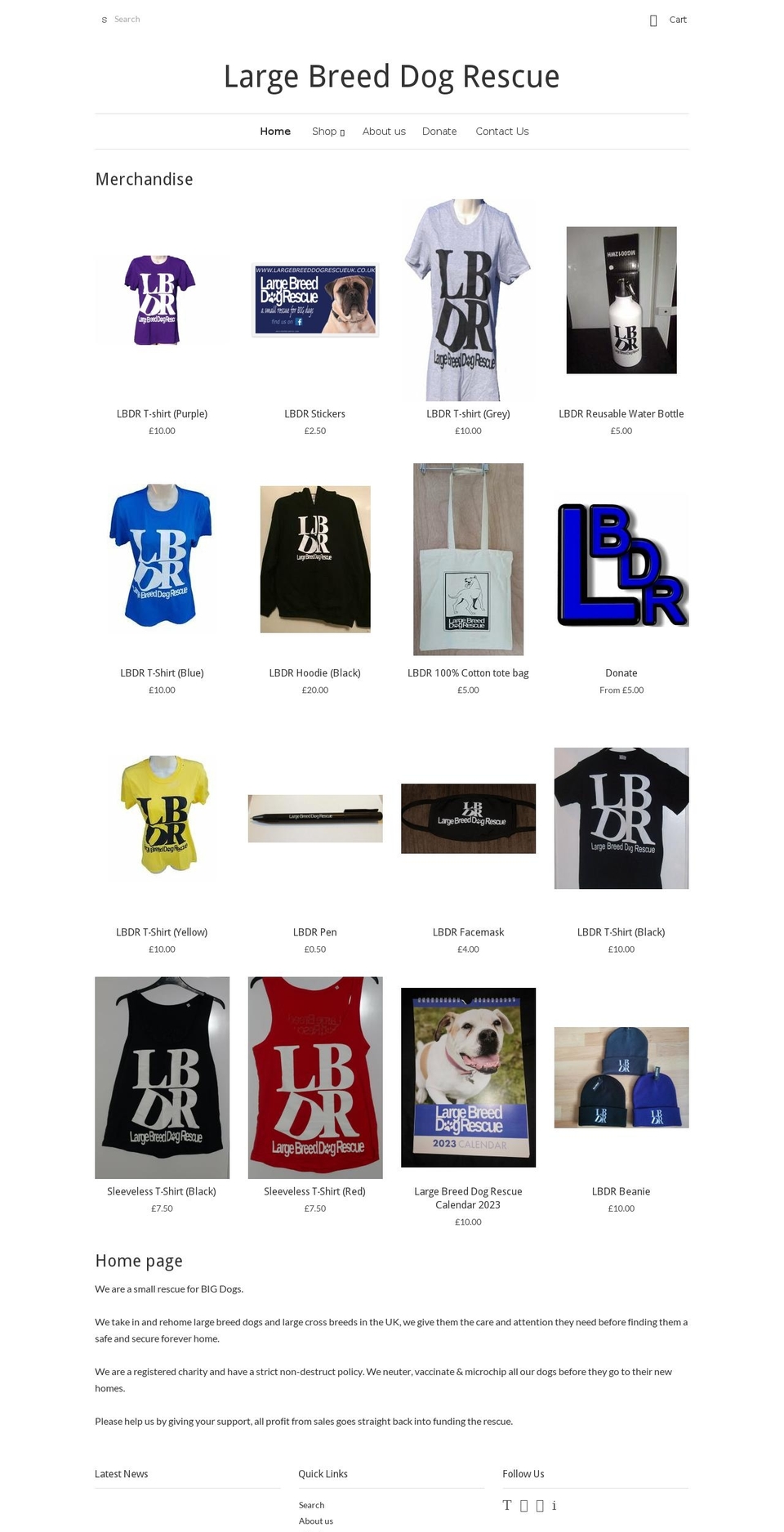 lbdrshop.co.uk shopify website screenshot