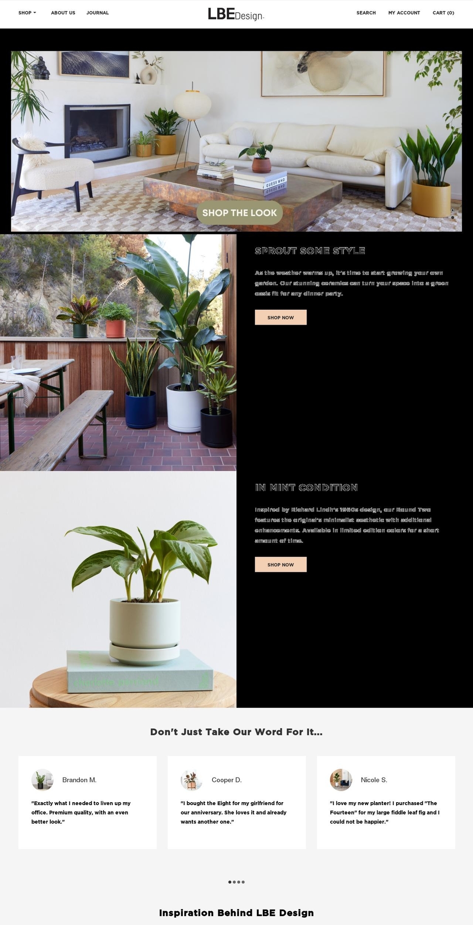 lbedesign.com shopify website screenshot