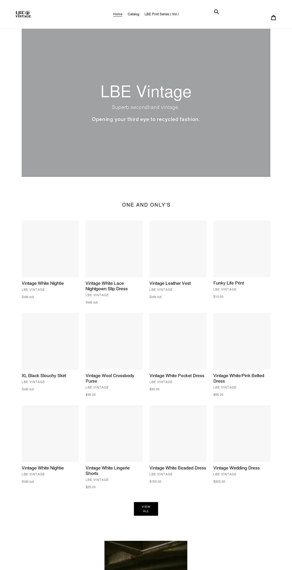 lbevintage.com shopify website screenshot