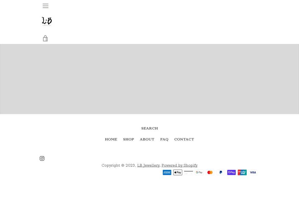 lbjewellery.com shopify website screenshot