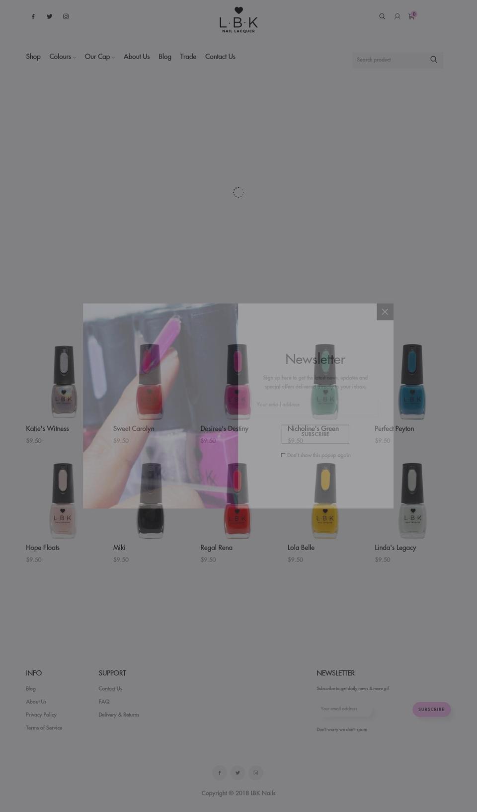 lbknails.com shopify website screenshot