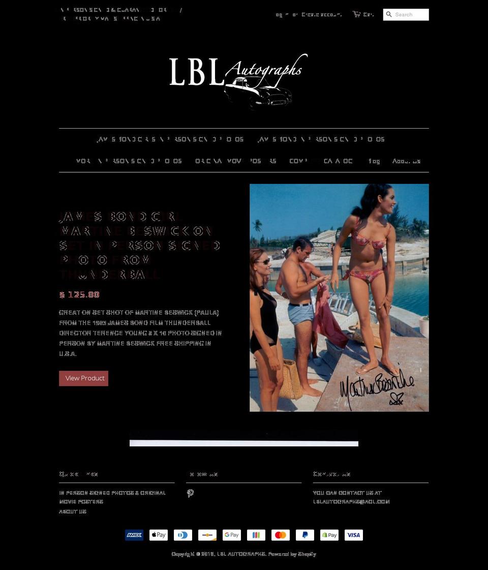 lblautographs.com — Shopify storefront screenshot