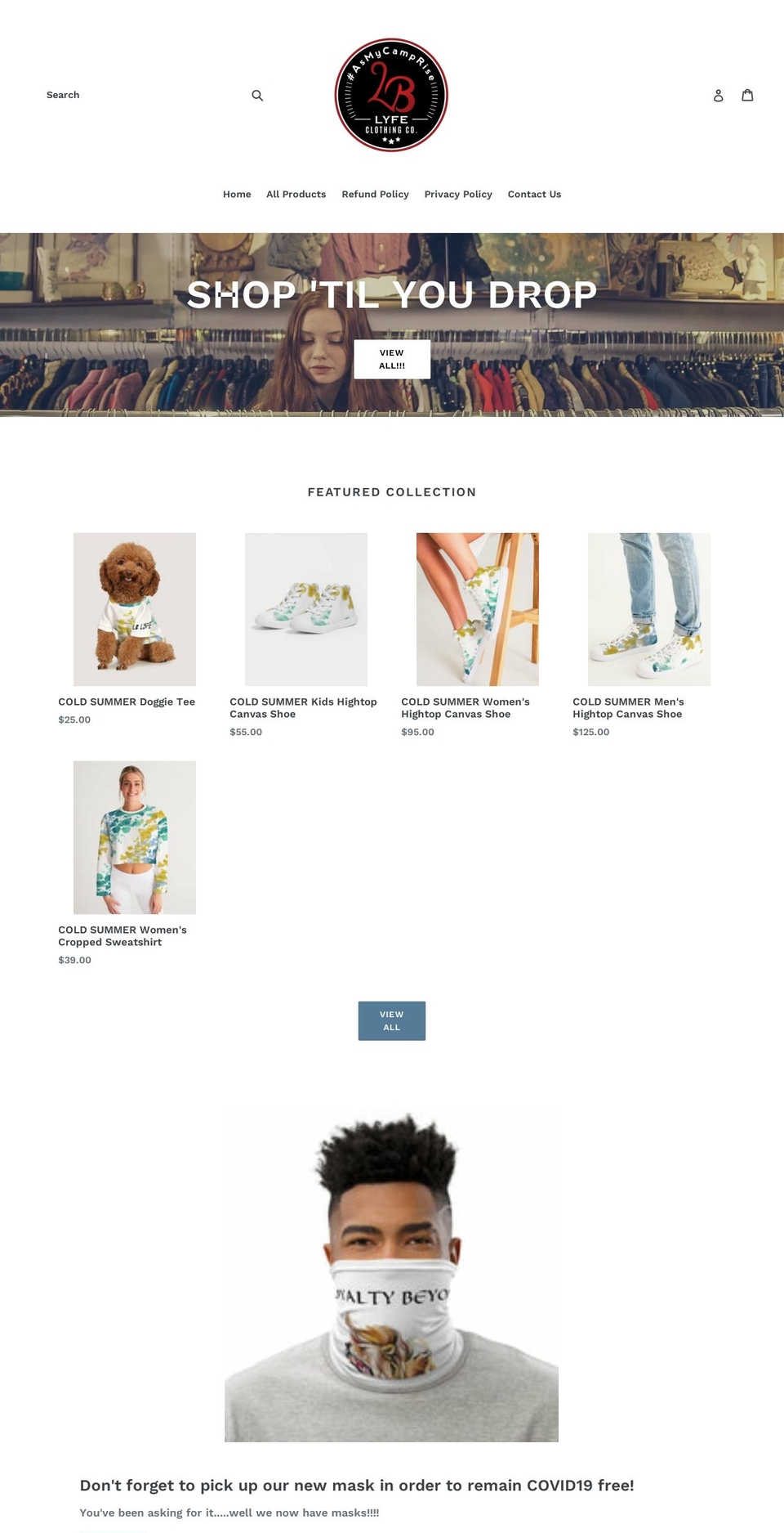 lblyfe.store shopify website screenshot