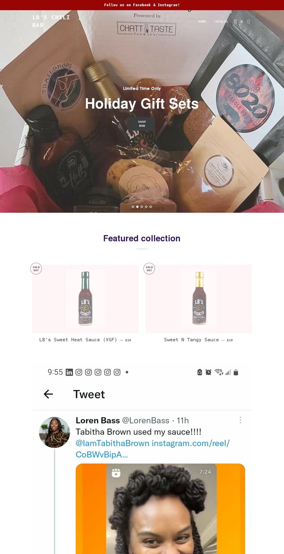 lbschilibar.com shopify website screenshot