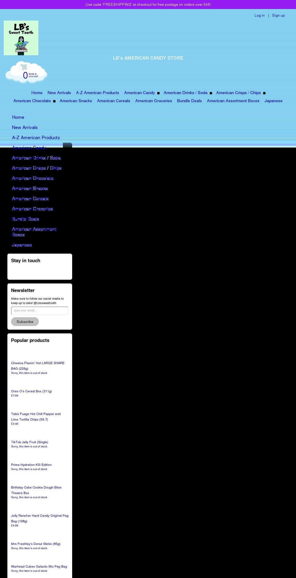 lbssweettooth.com shopify website screenshot