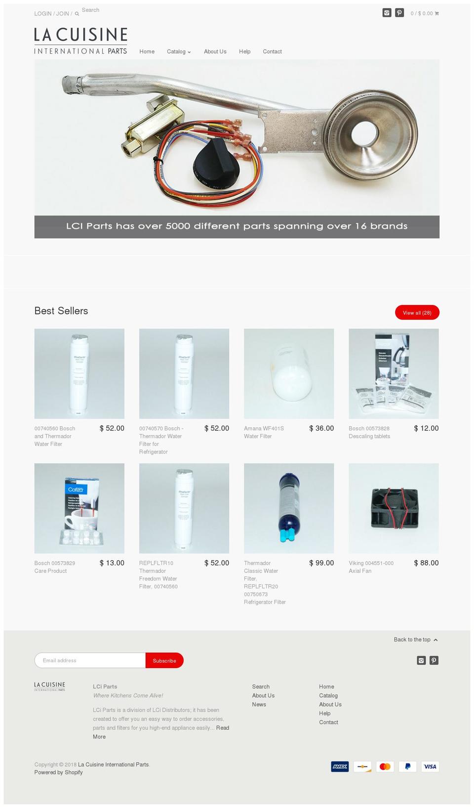 lcaparts.com shopify website screenshot