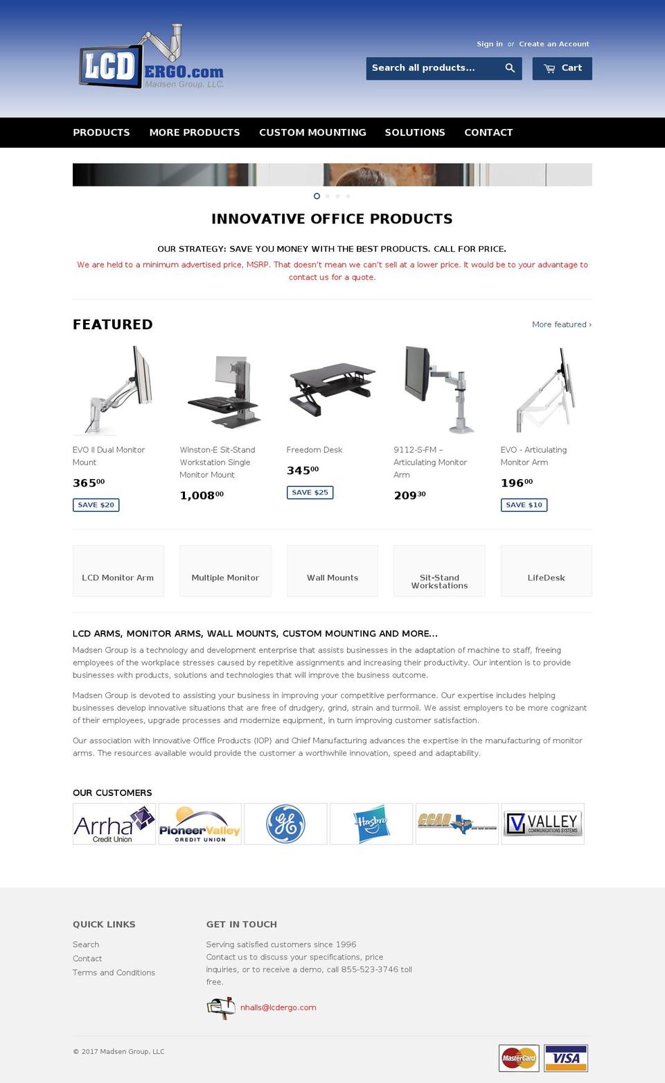 lcdergo.com shopify website screenshot