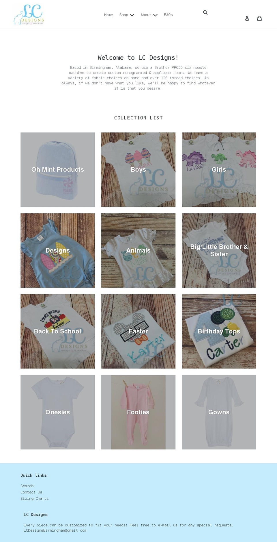 lcdesignsbirmingham.com shopify website screenshot