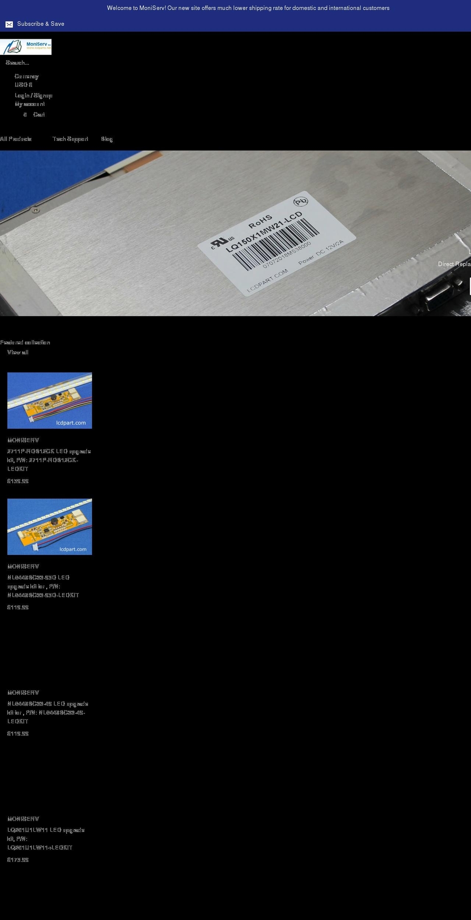 lcdpart.com shopify website screenshot