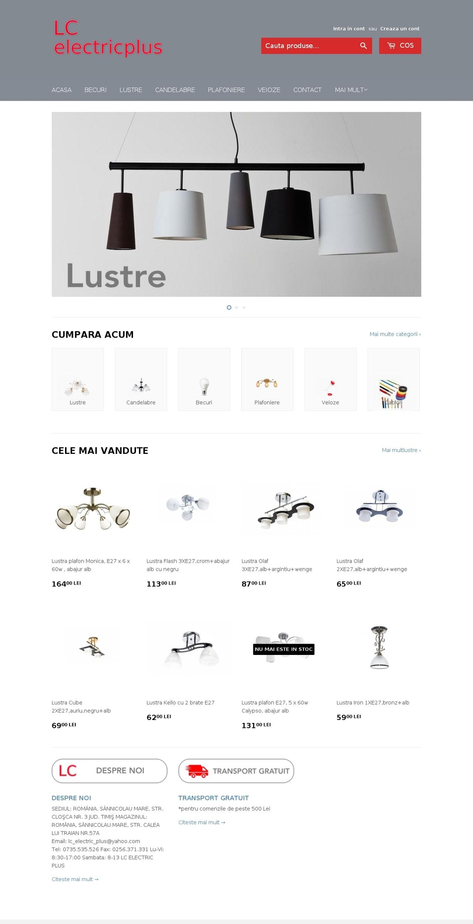 lcelectricplus.ro shopify website screenshot