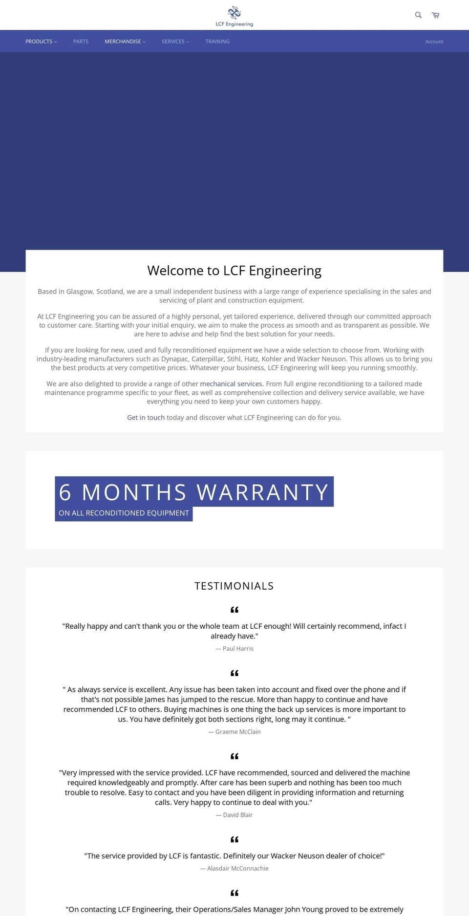 lcfengineering.co.uk shopify website screenshot