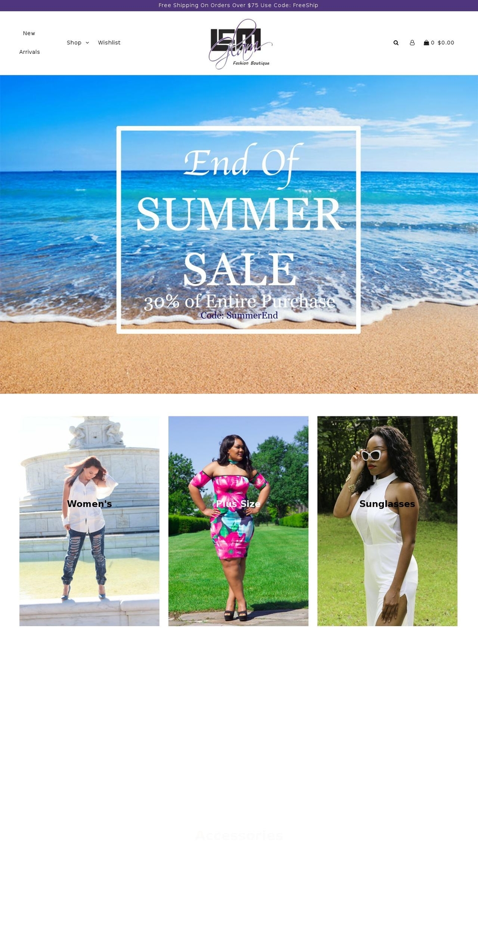 lcmglam.com — Shopify storefront screenshot