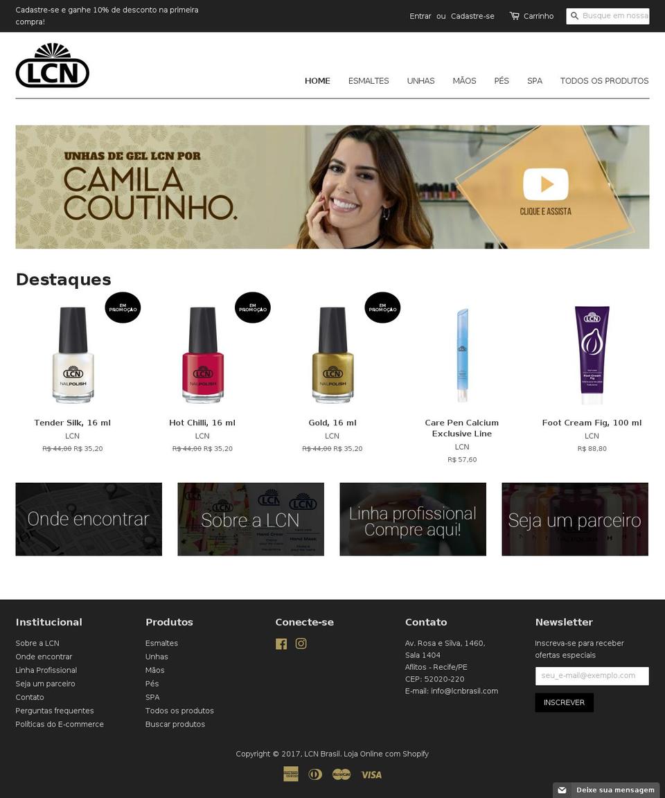 lcnbrasil.com shopify website screenshot